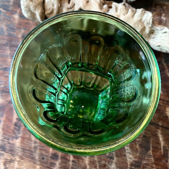 Vintage Green Glass Vase With Textured Design 8” - Picture 9 of 11